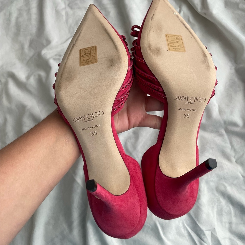 Jimmy Choo Red Pointed Toe Heel - image 3